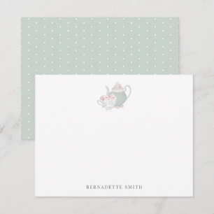 Correspondance Carte de note de la coupe de thé et de théière ver