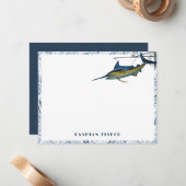 Correspondance Carte de note de la papeterie de l'enseigne Marlin (Devant/Arrière en situation)