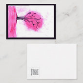 Correspondance Carte de note de l'arbre rose (Devant / Derrière)