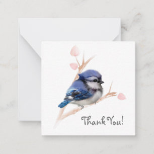 Correspondance Carte de note de l'Oiseau de Jay bleu mignet Merci