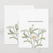 Correspondance Carte de note de marguerite (Devant / Derrière)