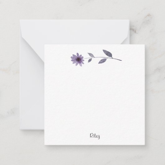 Correspondance Carte de note de marguerite couleur pourpre (Devant)