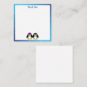 Correspondance Carte de note de Merci Couple Penguin (Devant / Derrière)