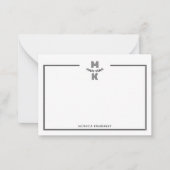 Correspondance Carte de note de monogramme à deux bordures noires (Devant)