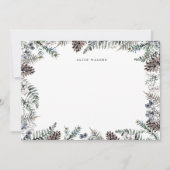 Correspondance Carte de note de monogramme élégant à la verdure h (Devant)