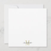 Correspondance Carte de note de monogramme floral (Dos)