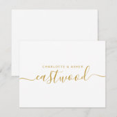 Correspondance Carte de note de monogramme or de nom Couple (Devant / Derrière)