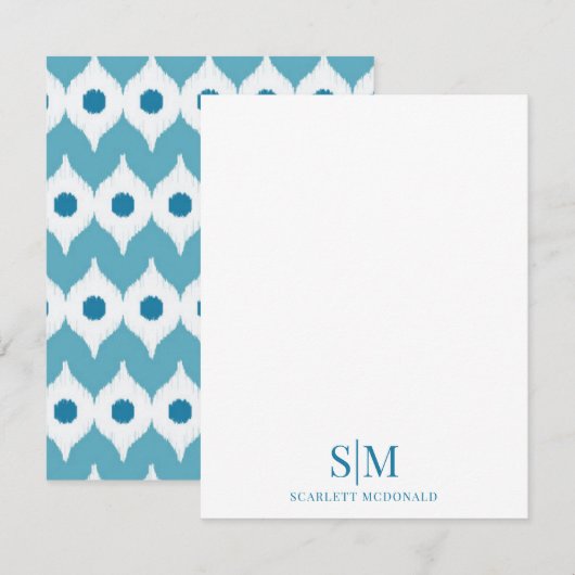 Correspondance Carte de note de motif rétro abstrait monogramme s (Devant / Derrière)