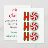 Correspondance Carte de note de Noël Ho Ho Ho (Devant / Derrière)
