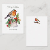 Correspondance Carte de note de Noël Holly Red Robin (Devant / Derrière)
