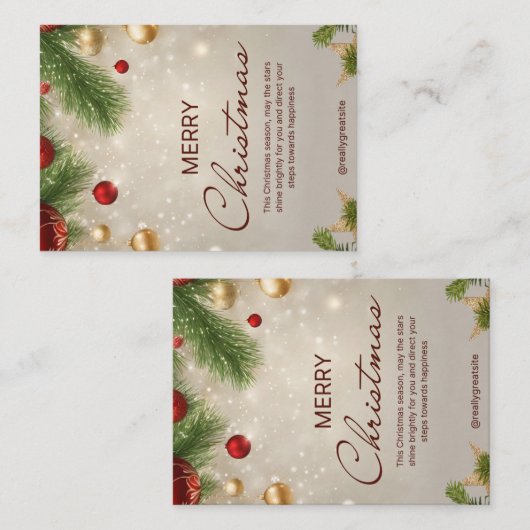 Correspondance Carte de note de Noël Joyeux (Devant / Derrière)