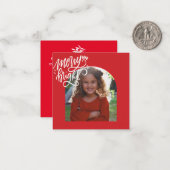 Correspondance Carte de note de Noël Joyeux Joyeux Rouge (Devant/Arrière en situation)