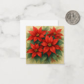 Correspondance Carte de note de Noël Wonky Zoo - Fleurs rouges (Devant/Arrière en situation)