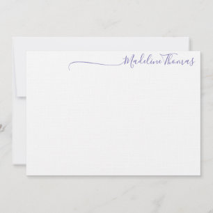 Correspondance Carte de note de nom de Lavender Script Moderne