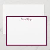 Correspondance Carte de note de nom personnalisé (Devant / Derrière)