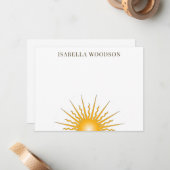 Correspondance Carte de note de nom Sun Rays (Devant/Arrière en situation)