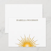 Correspondance Carte de note de nom Sun Rays (Devant / Derrière)