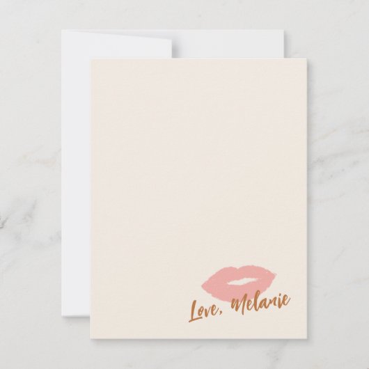 Correspondance Carte de note de papeterie de baiser - Pêche (Devant)