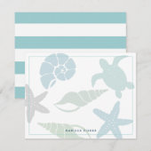 Correspondance Carte de note de papeterie rose phare (Devant / Derrière)