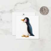 Correspondance Carte de note de pingouin mignon (Devant/Arrière en situation)