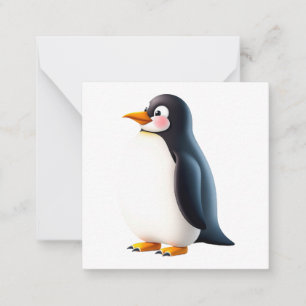 Correspondance Carte de note de pingouin mignon