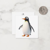 Correspondance Carte de note de pingouin mignon (Devant/Arrière en situation)