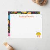 Correspondance Carte de note de poisson de gelée (Devant/Arrière en situation)