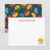 Correspondance Carte de note de poisson de gelée (Devant / Derrière)