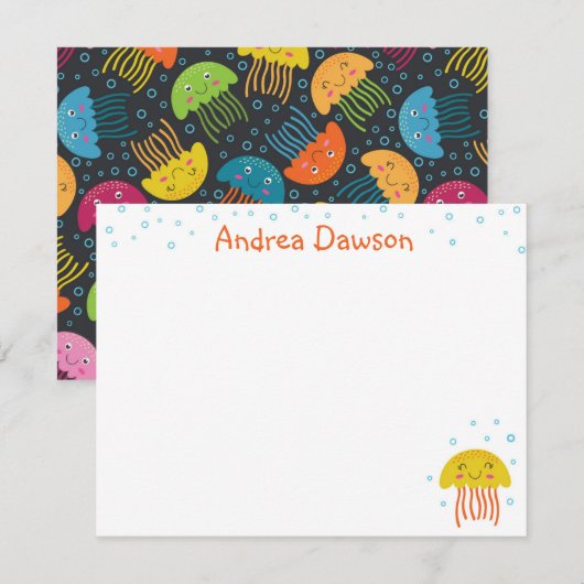 Correspondance Carte de note de poisson de gelée (Devant / Derrière)