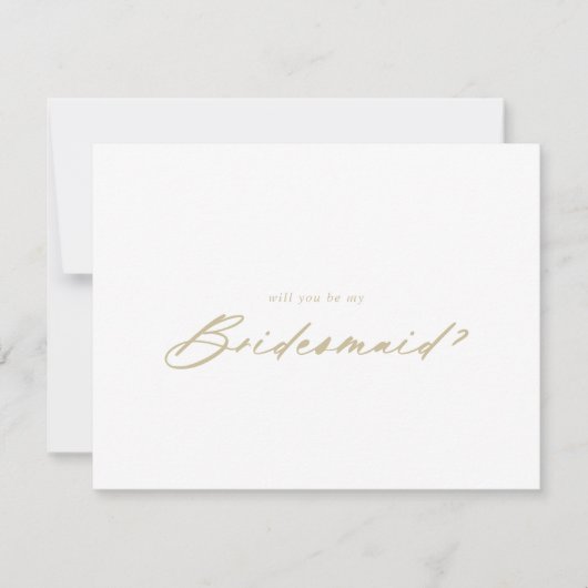 Correspondance Carte de note de proposition Chic Gold Bridesmaid (Devant)