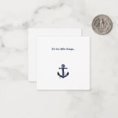 Correspondance Carte de note de remerciement d'Ancre bleue (Devant/Arrière en situation)