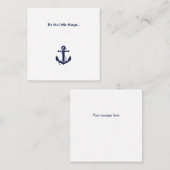 Correspondance Carte de note de remerciement d'Ancre bleue (Devant / Derrière)