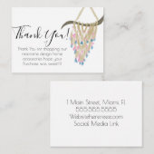 Correspondance Carte de note de remerciement de la commande Macra (Devant / Derrière)