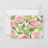 Correspondance Carte de note de remerciement des Roses d'aquarell (Dos)