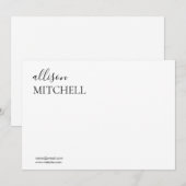 Correspondance Carte de note de script moderne chic (Devant / Derrière)