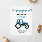 Correspondance Carte de note de Tracteur bleu Merci (Devant/Arrière en situation)