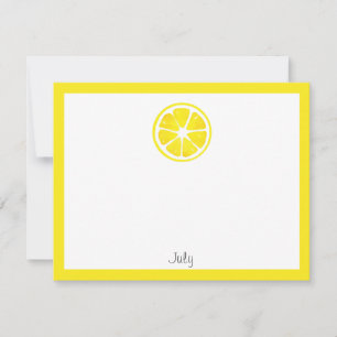 Correspondance Carte de note de tranche de citron d'aquarelle