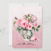 Correspondance Carte de note de vase de roses roses (Devant)