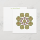 Correspondance Carte de note d'harmonie de tournesol en vert et v (Devant / Derrière)