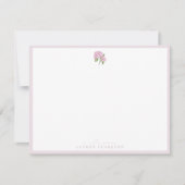 Correspondance Carte de note d'hortensia rose (Devant)