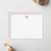Correspondance Carte de note d'hortensia rose (Devant/Arrière en situation)