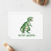 Correspondance Carte de note Dinosaur du garçon (Devant/Arrière en situation)