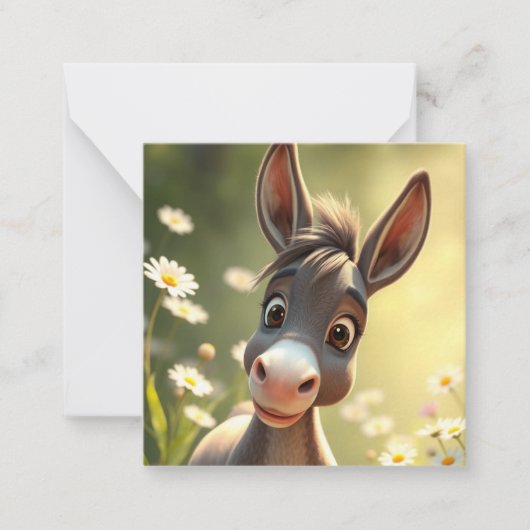 Correspondance Carte de note Donkey Cute (Devant)