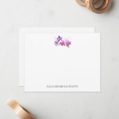 Correspondance Carte de note d'orchidée personnalisée (Devant/Arrière en situation)