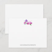 Correspondance Carte de note d'orchidée personnalisée (Devant / Derrière)