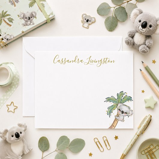 Correspondance Carte de note d'ours koala mignon