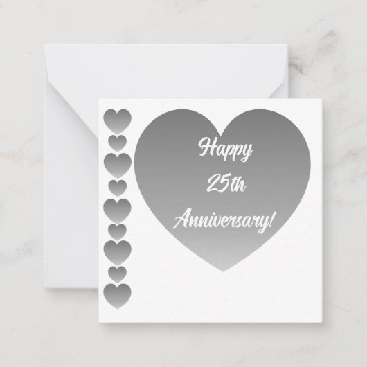 Correspondance Carte de note du 25e anniversaire heureuse (Devant)