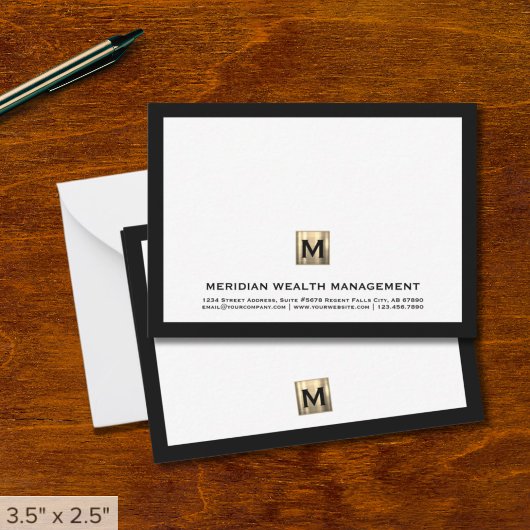 Correspondance Carte de note du planificateur financier Monogramm