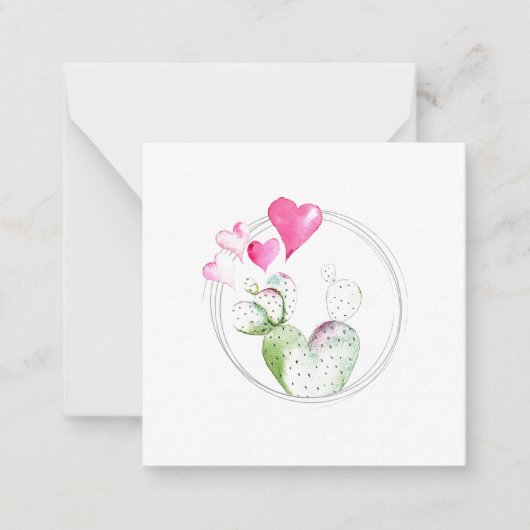 Correspondance Carte de note du Plante Cactus Coeur mignon (Devant)