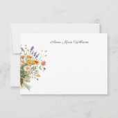 Correspondance Carte de note élégante Boho de fleurs sauvages (Devant)